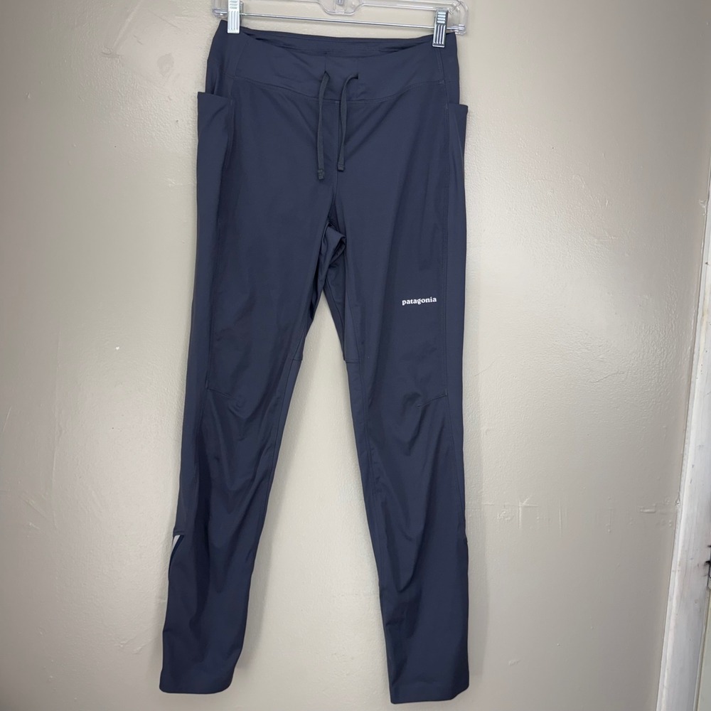 Patagonia Peak Mission Tights Womens Small Blue Gray Running Hiking Pants Pocket